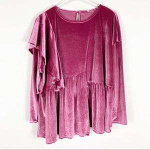 ASOS Maternity Asymmetrical Suede Long Sleeve Top